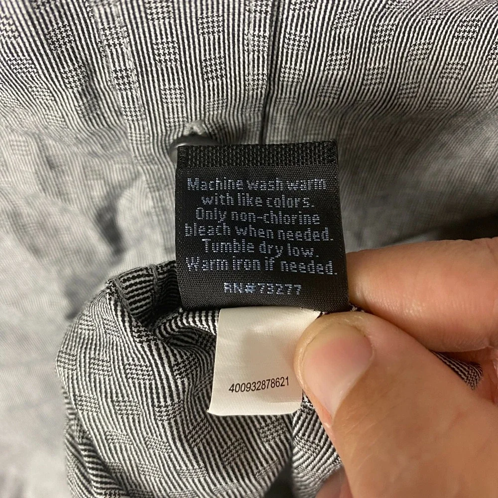 Marc Anthony Mens Gray Slim Fit Everyday Comfort Button Up Collared‎ Shirt Sz XL